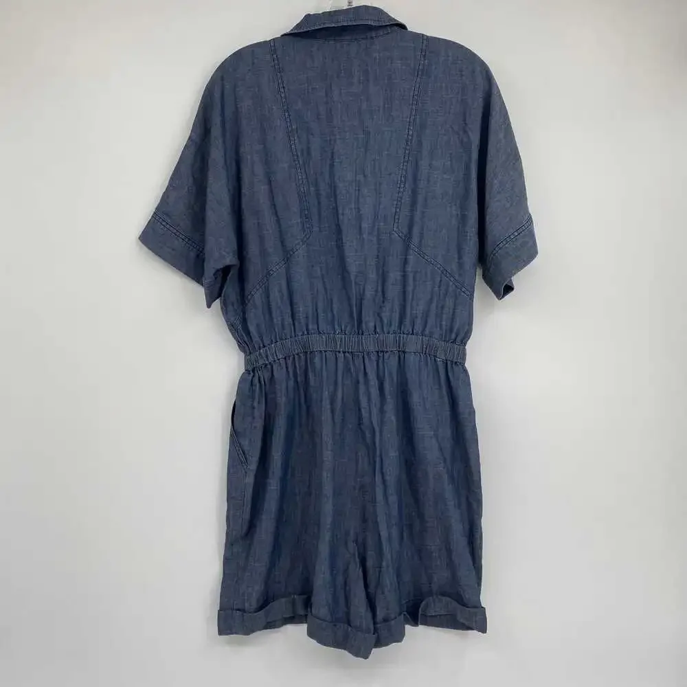 Trina Turk Blue San Joaquin Denim Romper | Size XS